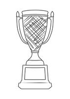 Sketch of trophy, goblet, cup, chalice. Victory symbol vector