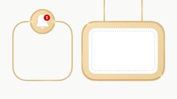 Notification frame. Large golden frame vector