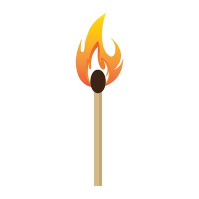 wooden matchstick icon illustration design template