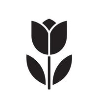 tulip flower silhouette - flat design icon with a white background vector