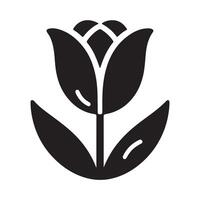 tulip flower silhouette - flat design icon with a white background vector