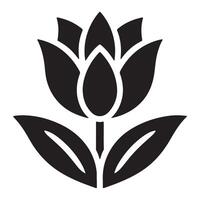 tulip flower silhouette - flat design icon with a white background vector