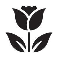 tulip flower silhouette - flat design icon with a white background vector