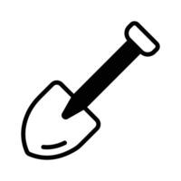 A shovel icon representing a tool used for farming, gardening and digging. vector