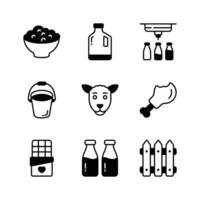 Dairy farming icons set ready to use websites and mobile apps vector
