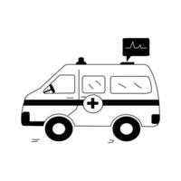 Give a try to this sketchy illustration of ambulance vector