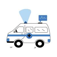 Give a try to this sketchy illustration of ambulance vector
