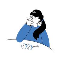 Modern concept of drawing illustration of eye problem vector
