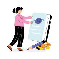 Have a look at this flat illustration of online reading vector