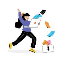 Get this flat illustration of sending notes vector