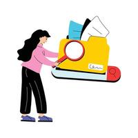 Modern flat illustration of searching data vector