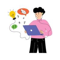Modern design flat illustration of math class vector