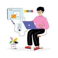 Modern concept of flat illustration of design class vector