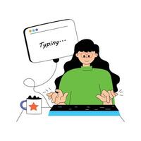 Modern concept of flat illustration of typing test vector