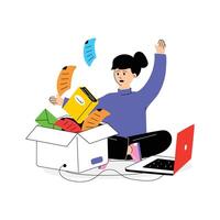 Try this perfect flat illustration of data collection vector
