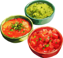Assorted Salsas in Bowls png