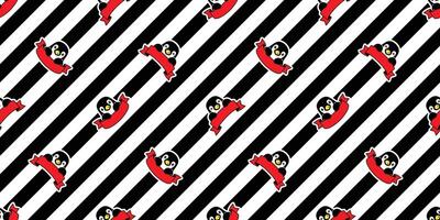 penguin seamless pattern bird ribbon struped duck cartoon scarf isolated tile background repeat wallpaper gift wrapping paper illustration design vector