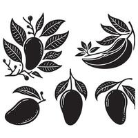 a single-line black banana silhouette set with a white background vector