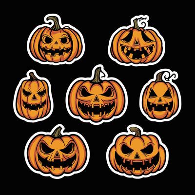 Happy halloween scary pumpkin illustration art