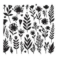 Hand drawn flower doodles. Hand drawn sketch of spring flower plant. simple flower with white background vector