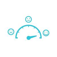 Face chart, mood meter icon. Flat design. Blue icon on white background. From blue icon set. vector