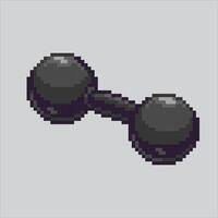 Pixel art illustration Barbell. Pixelated Dumbbell. Barbell Dumbbell Gym icon pixelated for the pixel art game and icon for website and game. old school retro. vector