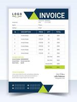 Invoice minimal design template. Bill form business invoice accounting vector