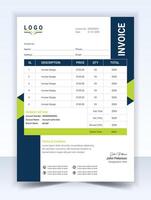 Invoice minimal design template. Bill form business invoice accounting vector