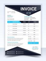 Invoice minimal design template. Bill form business invoice accounting vector