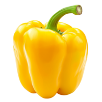 A fresh yellow pepper isolated on a transparent background png