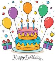 Happy Birthday Day greeting Card illustration vector