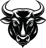 silhouette Bull head face vector