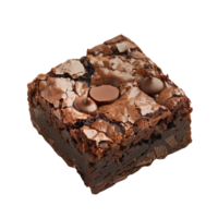 A close-up shot of a decadent chocolate brownie with rich, gooey texture isolated on a transparent background png
