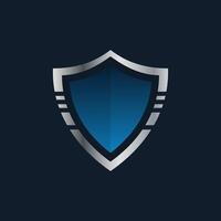 Cyber security blue shield abstract design. vector