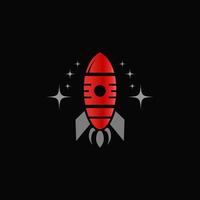 Rocket space launch logotype design vector