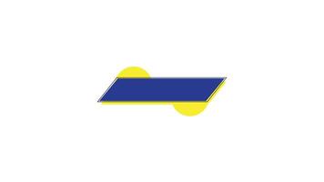 Simple text box design, simple text banner in blue and yellow vector