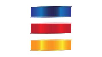 Set of three colorful banners, three sets of colorful text boxes vector