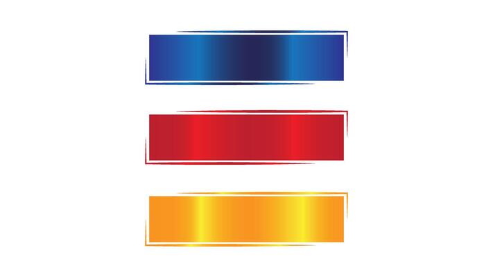 Set of three colorful banners, three sets of colorful text boxes