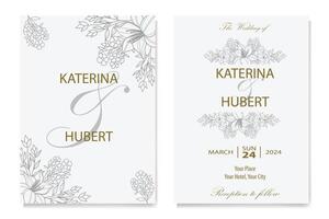 The Blooms Greenery Floral Foliage Ornament Corner Text Separator Elegance Frame for Invitations vector