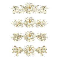 The Blooms Greenery Floral Foliage Ornament Corner Text Separator Elegance Frame for Invitations vector