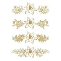 The Blooms Greenery Floral Foliage Ornament Corner Text Separator Elegance Frame for Invitations vector