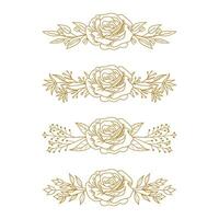The Blooms Greenery Floral Foliage Ornament Corner Text Separator Elegance Frame for Invitations vector