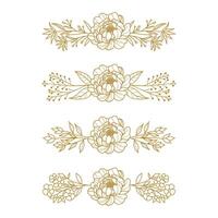 The Blooms Greenery Floral Foliage Ornament Corner Text Separator Elegance Frame for Invitations vector