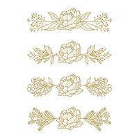 The Blooms Greenery Floral Foliage Ornament Corner Text Separator Elegance Frame for Invitations vector