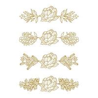 The Blooms Greenery Floral Foliage Ornament Corner Text Separator Elegance Frame for Invitations vector