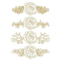 The Blooms Greenery Floral Foliage Ornament Corner Text Separator Elegance Frame for Invitations vector