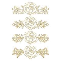 The Blooms Greenery Floral Foliage Ornament Corner Text Separator Elegance Frame for Invitations vector