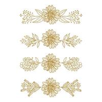 The Blooms Greenery Floral Foliage Ornament Corner Text Separator Elegance Frame for Invitations vector