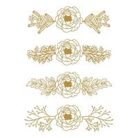 The Blooms Greenery Floral Foliage Ornament Corner Text Separator Elegance Frame for Invitations vector