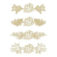 The Blooms Greenery Floral Foliage Ornament Corner Text Separator Elegance Frame for Invitations vector